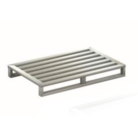 flat pallet stainless steel with 2 runners | 5 longitudinal bars | 1200 mm x 800 mm H 150 mm product photo