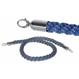 barrier rope chromed  | webbing colour blue spiral  | chromium coloured  Ø 30 mm  L 1.5 m product photo