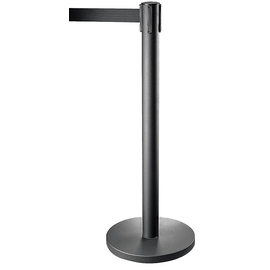 retractable barrier post black  | webbing colour black  L 2.0 m  H 0,94 m product photo