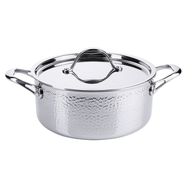 stewing pot with lid | hammered look | suitable for induction | 4.7 ltr | base Ø 220 mm product photo