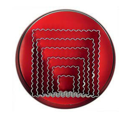 cookie cutters stainless steel square corrugated | 6 pieces in a box product photo