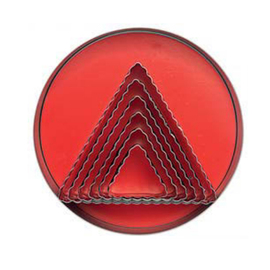 cookie cutters stainless steel triangular corrugated smooth | 6 pieces in a box product photo