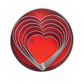 cookie cutters stainless steel heart | 6 pieces in a box product photo