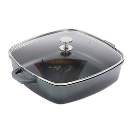 pan with lid square 5 ltr cast aluminum 280 mm grey x 280 mm | non-stick coated product photo