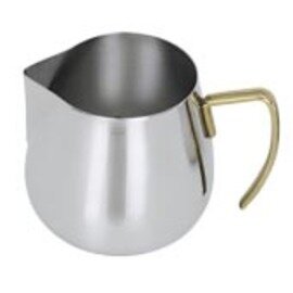 creamer |little mik jug BARONESS stainless steel 18/10 shiny gold plated handle 150 ml H 65 mm product photo
