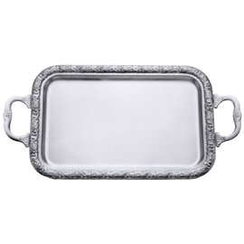 tray stainless steel decorated handles shiny relief rim matt  L 430 mm with handles  B 300 mm  H 18 mm product photo