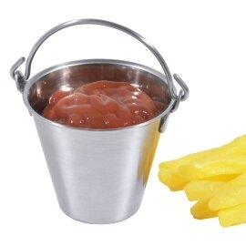 sauce serving bucket 75 ml stainless steel shiny Ø 60 mm H 50 mm with handle product photo