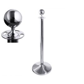 barrier post stainless steel  Ø 0.31 m  H 1.0 m | ball-shaped pole head product photo