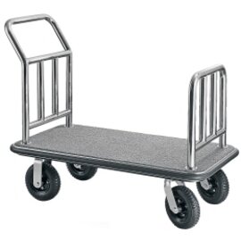 luggage trolley stainless steel grey | wheel Ø 200 mm  H 940 mm product photo