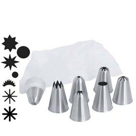 piping nozzle set 7 nozzles|1 piping bag stainless steel  H 50 mm product photo