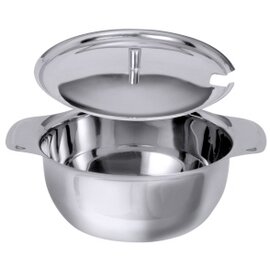 soup tureen 1000 ml stainless steel shiny Ø 150 mm H 75 mm with handle product photo