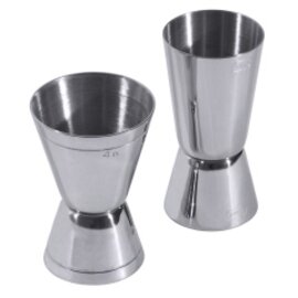 cocktail measuring double cylinder stainless steel 18/10 calibration marks 25 ml|50 ml  H 84 mm product photo