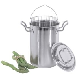 asparagus saucepan 4.5 ltr stainless steel pot|lid|strainer insert  Ø 160 mm  H 235 mm  | stainless steel handles product photo