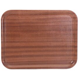 canteen tray wood mahogany brown melamine coated | rectangular 460 mm  x 350 mm  | non-slip product photo