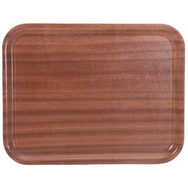 canteen tray wood mahogany brown melamine coated | rectangular 460 mm  x 350 mm  | non-slip product photo