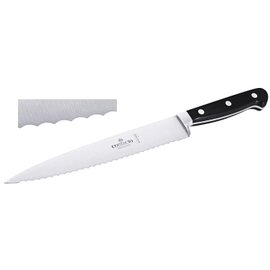 ham slicing knife wavy cut  | Handle riveted | welded blade length 26.5 cm  L 38 cm product photo