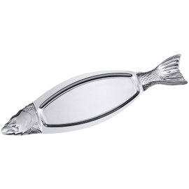 fish plate|salmon plate stainless steel fish relief oval  L 940 mm product photo