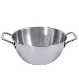 salad bowl 1000 ml stainless steel round shiny Ø 160 mm H 70 mm with handle product photo