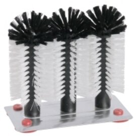 glass brushes 3 brushes|suction plate  | bristles made of polypropylene  Ø 55 mm (3x)  L 190 mm  H 240 mm product photo