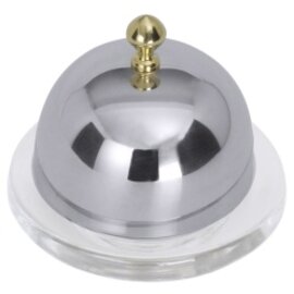 cloched butter dish BARONESS with lid 60 ml glass stainless steel gold plated handle shiny Ø 90 mm H 80 mm product photo