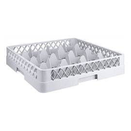 glasswasher basket 500 mm x 500 mm | 16 compartments | polypropylene grey product photo