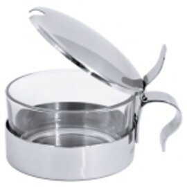 jam pot with lid 200 ml glass stainless steel round Ø 90 mm H 55 mm with handle product photo