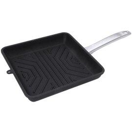 grill pan  • cast iron | 230 mm  x 230 mm  H 30 mm | long stainless steel handle product photo