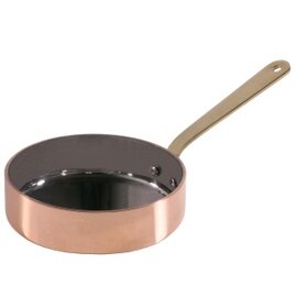 serving pan COPPER LINE  • stainless steel  • copper 2.2 mm 350 ml  Ø 120 mm  H 35 mm | long brass handle product photo