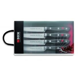 steak knife set PREMIER PLUS set of 4 forged smooth cut  | riveted | black | blade length 12 cm product photo