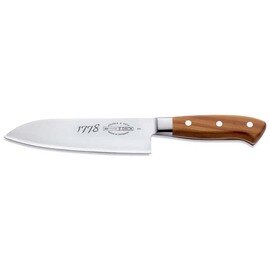 santoku 1778 straight blade smooth cut  | riveted | wood colour | blade length 17 cm product photo