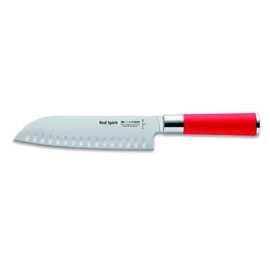 santoku RED SPIRIT straight blade hollow grind blade | red | blade length 18 cm product photo