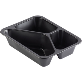 PP bowl CATERLINE black | 227 mm x 178 mm H 50 mm | 3 compartments  | disposable product photo