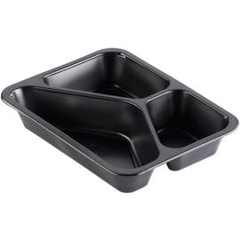 PP bowl CATERLINE black | 227 mm x 178 mm H 40 mm | 3 compartments | disposable product photo