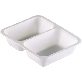 PP bowl CATERLINE white | 227 mm x 178 mm H 50 mm | 2 compartments | disposable product photo