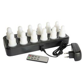 LED set multicolour | warm white 12 lamps | charging station | adapter | remote control product photo