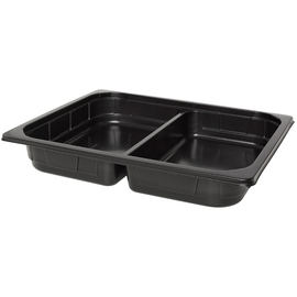 PP bowl GN 1/2 2 compartments black | disposable 325 mm x 265 mm H 50 mm product photo