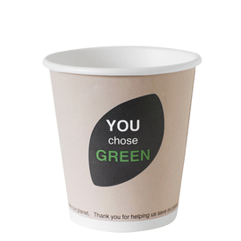 Thank You cup ecoecho® disposable 180 ml PAP / PLA printed 100% compostable product photo