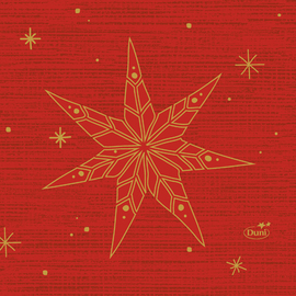 tissue napkins design STAR STORIES RED 3 ply fold 1/4 with decor 240 mm  x 240 mm 20 x 50 pieces product photo