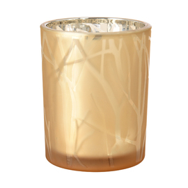 LED candle holder | tealight holder SHIMMER glass sand couloured  Ø 80 mm  H 100 mm product photo