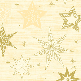 tissue napkins design STAR STORIES CREAM 3 ply fold 1/4 with decor 330 mm  x 330 mm 4 x 250 pieces product photo