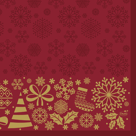 tissue napkins design DIVINE TIME 3 ply fold 1/4 with decor 330 mm  x 330 mm 4 x 250 pieces product photo