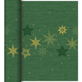 table runner Tête-à-Tête design STAR STORIES GREEN disposable 4 rolls of 24 m each | 24 m  x 0.4 m product photo