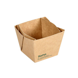 take away box 250 ml Cube Mini carton brown PLA-coated | 75 mm x 75 mm H 60 mm product photo