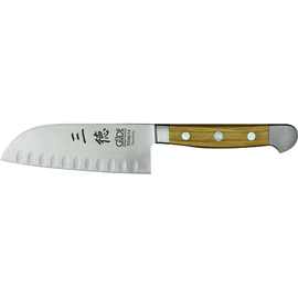 santoku ALPHA OLIVE blade steel hollow grind blade | blade length 14 cm product photo