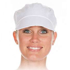 peaked cap one-size-fits-all polycotton white product photo