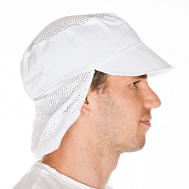 peaked cap one-size-fits-all polycotton white product photo