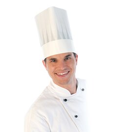 chef's hat EUROPA - Standard disposable paper white adjustable  H 205 mm product photo