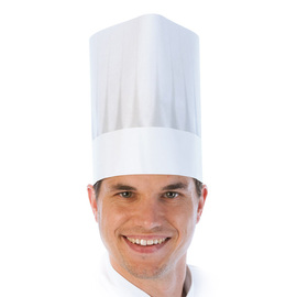 chef's hat EUROPA - Extraklasse one-size-fits-all viscose fleece white | without wrinkle shading H 220 mm | disposable product photo