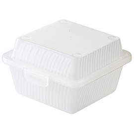 reusable hamburger box PP white | 125 mm x 130 mm H 80 mm product photo
