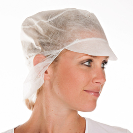 peaked cap PP fleece white Ø 310 mm with long hair protection product photo